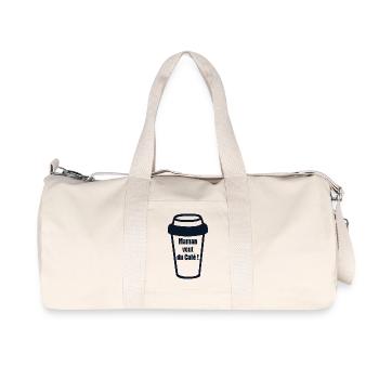 Maman Café - Sac de sport en toile recyclée Stanley/Stella - blanc naturel - Devant