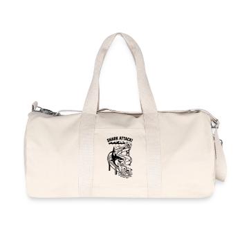 Attaque de requin, toboggan d’attaque de requin, piscine extérieure, baignade - Sac de sport en toile recyclée Stanley/Stella - blanc naturel - Devant