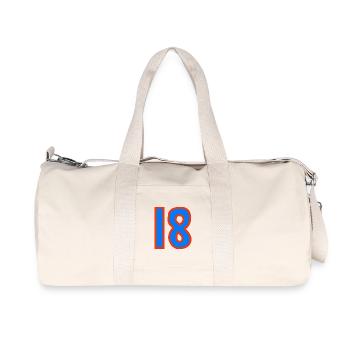 ANNIVERSARY. HAPPY BIRTHDAY. HAPPY BIRTHDAY. - Recycled Canvas Sports Bag by Stanley/Stella - natural - Front