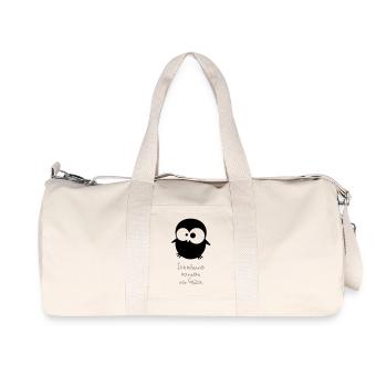 Eine Eule // Ich könnte kotzen vor Glück. - Recycelte Canvas-Sporttasche von Stanley/Stella - Naturweiß - Vorne