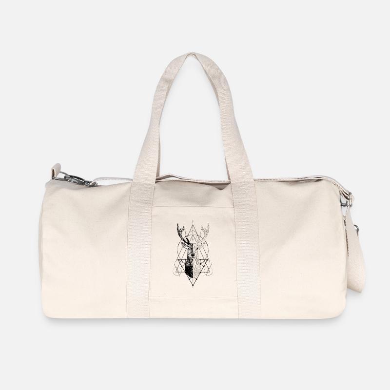 Geometrischer Hirsch - Recycelte Canvas-Sporttasche von Stanley/Stella - Naturweiß