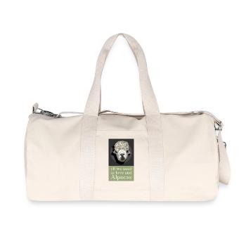 funny alpaca llama sayings comic cartoon icon - Recycled Canvas Sports Bag by Stanley/Stella - natural - Front