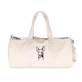 Pharaohund (Kelb-tal Fenek) Kopf - Recycelte Canvas-Sporttasche von Stanley/Stella - Naturweiß - Vorne