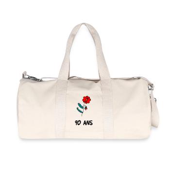 90 ANS. 90e ANNIVERSAIRE. ANNIVERSAIRE 90 ANS - Sac de sport en toile recyclée Stanley/Stella - blanc naturel - Devant