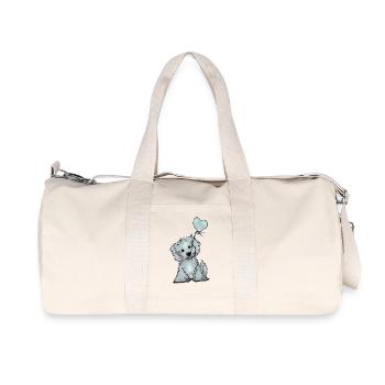 Hund und Luftballon - Recycelte Canvas-Sporttasche von Stanley/Stella - Naturweiß - Vorne