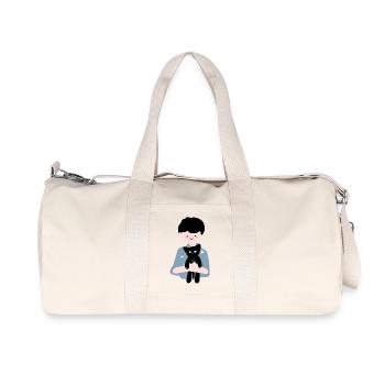 Cat sits in human palm4 - Recycled Canvas Sports Bag by Stanley/Stella - natural - Front