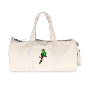 Animaux, Zoo, Oiseau, Perroquet, Amoureux des oiseaux, Animal de compagnie - Sac de sport en toile recyclée Stanley/Stella - blanc naturel - Devant