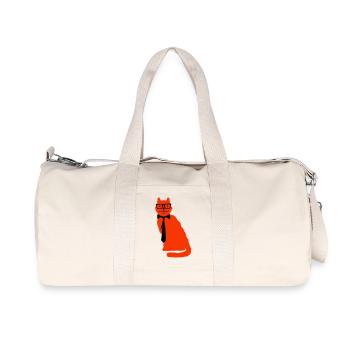 Smart Nerd Cat Lunettes à monture de corne Lunettes Geek Tie - Sac de sport en toile recyclée Stanley/Stella - blanc naturel - Devant