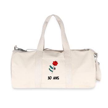 30. 30 ANS. 30e ANNIVERSAIRE. ANNIVERSAIRE 30 ANS. - Sac de sport en toile recyclée Stanley/Stella - blanc naturel - Devant