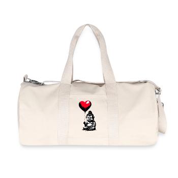 Buddha with Heart Balloon - Heartful Creatures - Recycled Canvas Sports Bag by Stanley/Stella - natural - Front