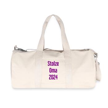Stolze Oma 2024 – Perfekt für frischgebackene Omas - Recycelte Canvas-Sporttasche von Stanley/Stella - Naturweiß - Vorne