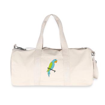 Bunter Papagei auf Ast Illustration - Recycelte Canvas-Sporttasche von Stanley/Stella - Naturweiß - Vorne