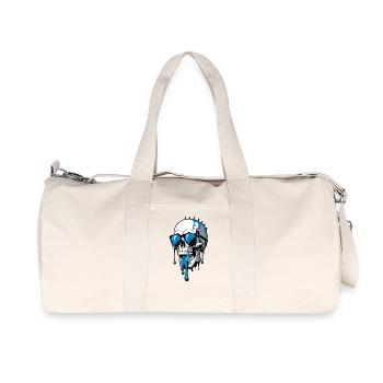 Skull with sunglasses and teardrop design - Recycled Canvas Sports Bag by Stanley/Stella - natural - Front