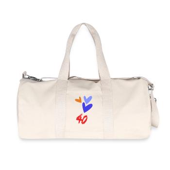 40. 40 ANS. 40e ANNIVERSAIRE. ANNIVERSAIRE 40 ANS. - Sac de sport en toile recyclée Stanley/Stella - blanc naturel - Devant