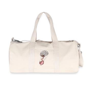 Herz & Hirn - Recycelte Canvas-Sporttasche von Stanley/Stella - Naturweiß - Vorne