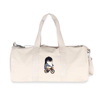 Sad Penguin Cartoon BMX Cycling - Sac de sport en toile recyclée Stanley/Stella - blanc naturel - Devant