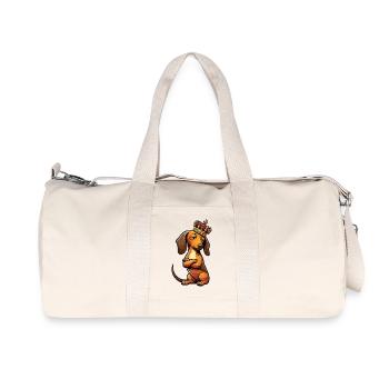 Propriétaire teckel Teckel Propriétaire teckel Propriétaire teckel Amant teckel - Sac de sport en toile recyclée Stanley/Stella - blanc naturel - Devant