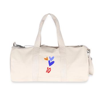 10. 10 YEARS. 10th ANNIVERSARY. 10 YEAR ANNIVERSARY. - Recycled Canvas Sports Bag by Stanley/Stella - natural - Front