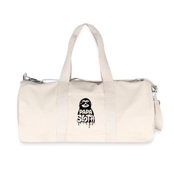 Papa Sloth - Cool Sloth Father's Day - Recycled Canvas Sports Bag by Stanley/Stella - natural - Front