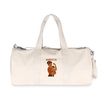 Mamacita Shirt – Stolze Mama & Kind Design - Recycelte Canvas-Sporttasche von Stanley/Stella - Naturweiß - Vorne
