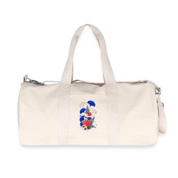 Fleurs Bleues et Dahlias Sauvages - Sac de sport en toile recyclée Stanley/Stella - blanc naturel - Devant