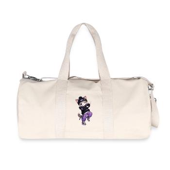 Cat Streetwear Lila Sterne - Recycelte Canvas-Sporttasche von Stanley/Stella - Naturweiß - Vorne