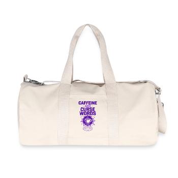 Caffeine and Curse Words - Recycelte Canvas-Sporttasche von Stanley/Stella - Naturweiß - Vorne