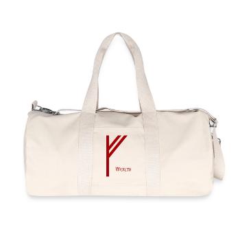 Rune Fehu avec Sens Rouge – Futhark Viking Norse - Sac de sport en toile recyclée Stanley/Stella - blanc naturel - Devant