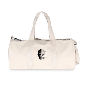 « Moitié visage léger, moitié paroles » - Sac de sport en toile recyclée Stanley/Stella - blanc naturel - Devant