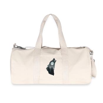 loup - foret - Sac de sport en toile recyclée Stanley/Stella - blanc naturel - Devant