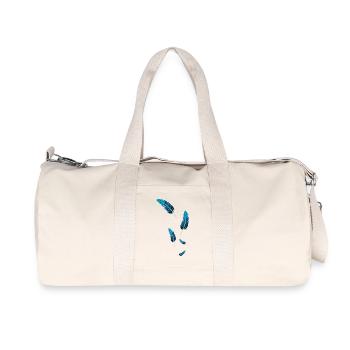 Blue Feathers - Recycled Canvas Sports Bag by Stanley/Stella - natural - Front