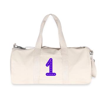 1 JAHR. 1. JUBILÄUM. GEBURTSTAG 1 JAHR. GEBURTSTAG - Recycelte Canvas-Sporttasche von Stanley/Stella - Naturweiß - Vorne