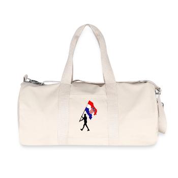 Flag Croatia man walking - Recycled Canvas Sports Bag by Stanley/Stella - natural - Front