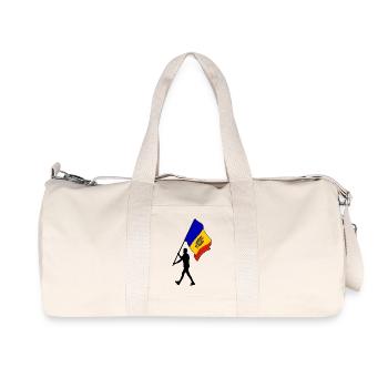 Flag Moldova man walking - Recycled Canvas Sports Bag by Stanley/Stella - natural - Front