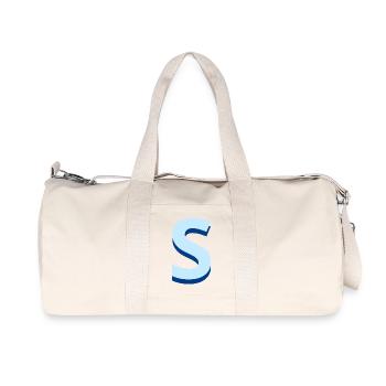 Pop und moderne blaue Buchstaben - Recycelte Canvas-Sporttasche von Stanley/Stella - Naturweiß - Vorne