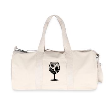 Tropical sunny landscape in a wine glass - Recycled Canvas Sports Bag by Stanley/Stella - natural - Front