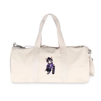 Kitten Miko Skate Purple Stars - Recycelte Canvas-Sporttasche von Stanley/Stella - Naturweiß - Vorne