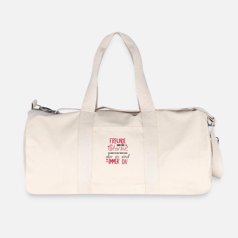 Freunde sind wie Sterne - Recycelte Canvas-Sporttasche von Stanley/Stella - Naturweiß