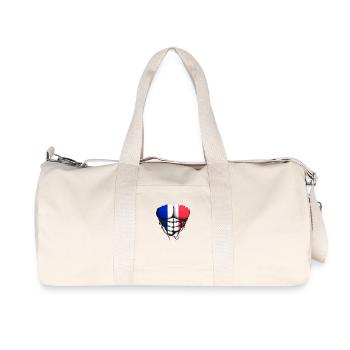 francais drapeau torse corps muscle abdo - Sac de sport en toile recyclée Stanley/Stella - blanc naturel - Devant