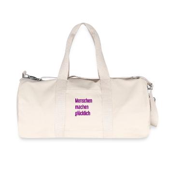 Les gens vous rendent heureux – Déclaration positive - Sac de sport en toile recyclée Stanley/Stella - blanc naturel - Devant