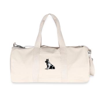 Berger allemand assis - Autocollant pour animaux de compagnie - Sac de sport en toile recyclée Stanley/Stella - blanc naturel - Devant