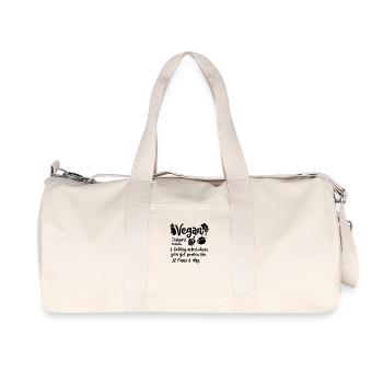 Vegan-getting asked where you get protein - Recycelte Canvas-Sporttasche von Stanley/Stella - Naturweiß - Vorne