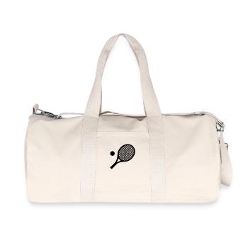 racket de tennis - Sac de sport en toile recyclée Stanley/Stella - blanc naturel - Devant