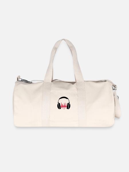 headphones loud - Recycled Canvas Sports Bag by Stanley/Stella - natural