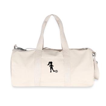 Joueur de football fille - Sac de sport en toile recyclée Stanley/Stella - blanc naturel - Devant