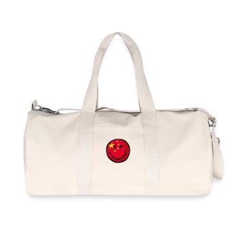 Smiley China - Sac de sport en toile recyclée Stanley/Stella - blanc naturel - Devant