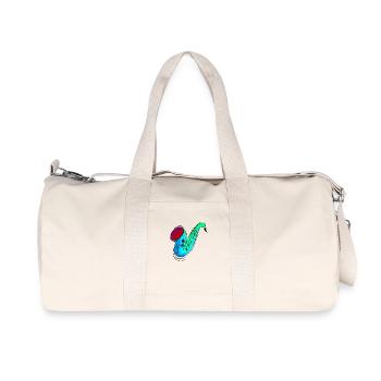 buntes Saxofon / Saxofon - Recycelte Canvas-Sporttasche von Stanley/Stella - Naturweiß - Vorne