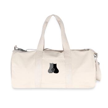 2 Herzkatze - Recycelte Canvas-Sporttasche von Stanley/Stella - Naturweiß - Vorne