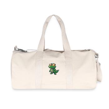 Alligator Comic Cool - Recycelte Canvas-Sporttasche von Stanley/Stella - Naturweiß - Vorne