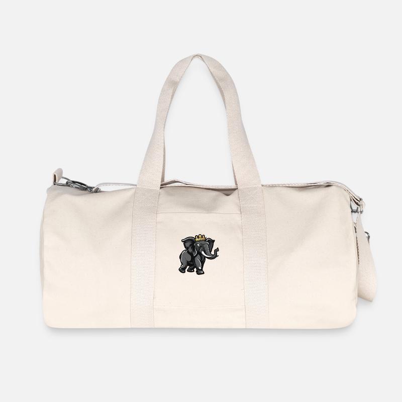 Elefant Cartoon Krone - Recycelte Canvas-Sporttasche von Stanley/Stella - Naturweiß